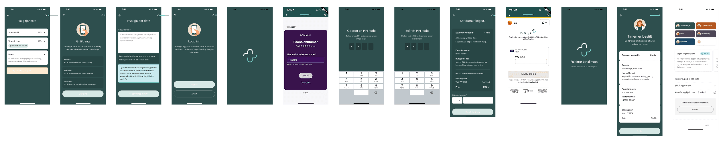 GP video first appointment flow — redesigned video consultation booking sequence