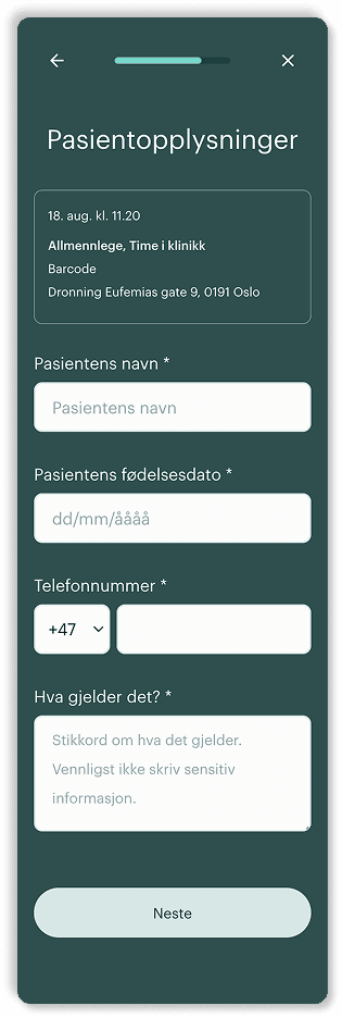 Patient information before — excessive steps and unclear purpose at each screen