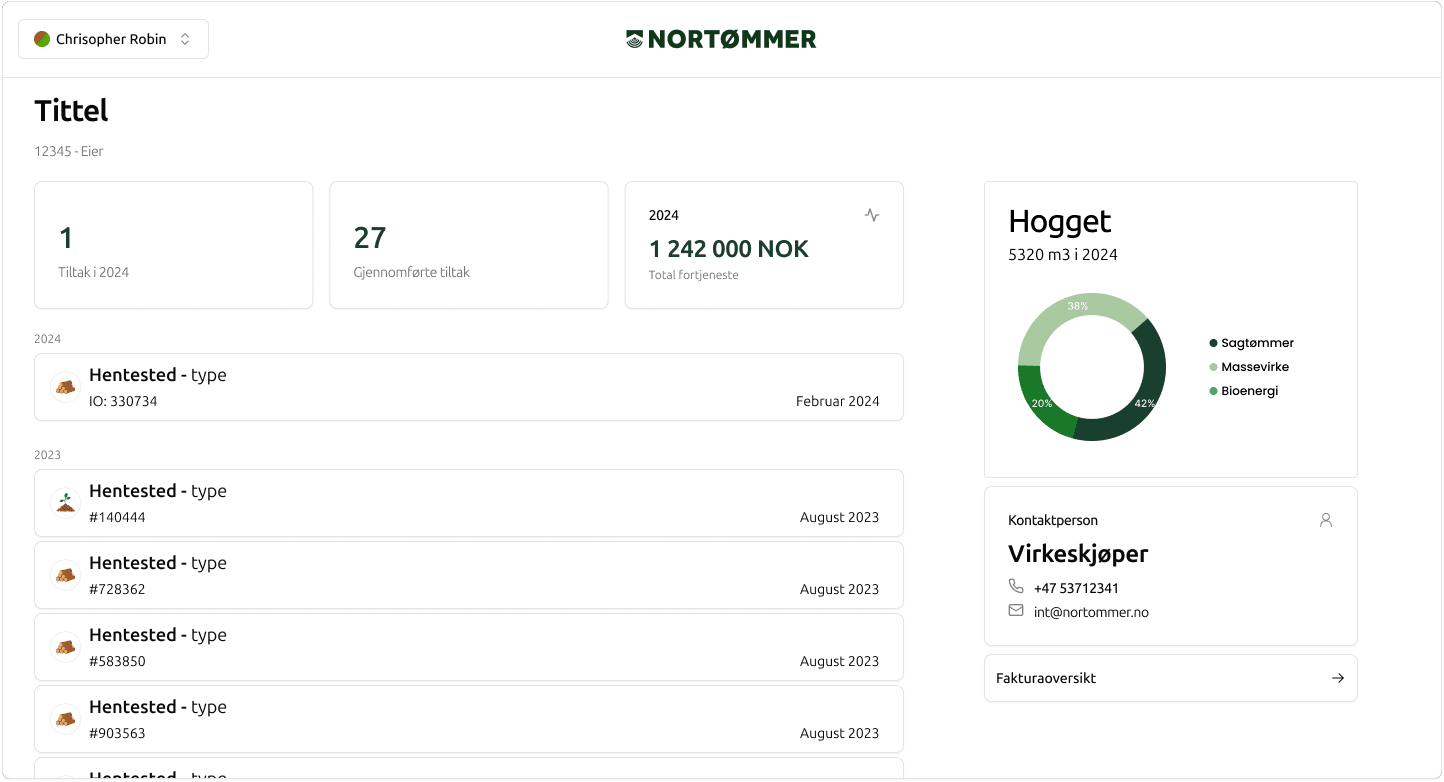 Customer portal — forest owner overview